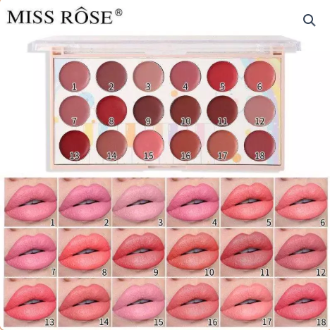 MISS ROSE 18 COLOUR LIPSTICK PALLET