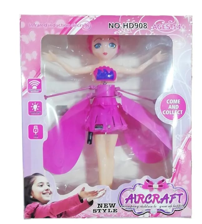 Magic Flying Fairy Princess Doll with Hand Sensor Flying Dancing Doll Toy Flying Fairy with LED Light Girl Best Gift