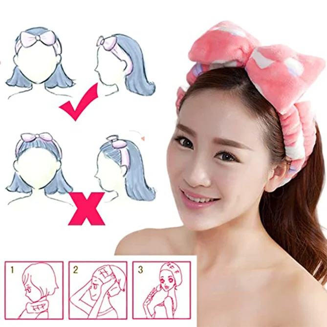 Shower Headband Home Washing Face Elastic Hair Band Bathroom Makeup Head-Wrap Soft Absorbent Beauty Headband