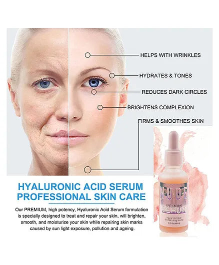 New Nude Anti Ageing Serum with Hyaluronic Acid for Skin Brightening - 30 ml