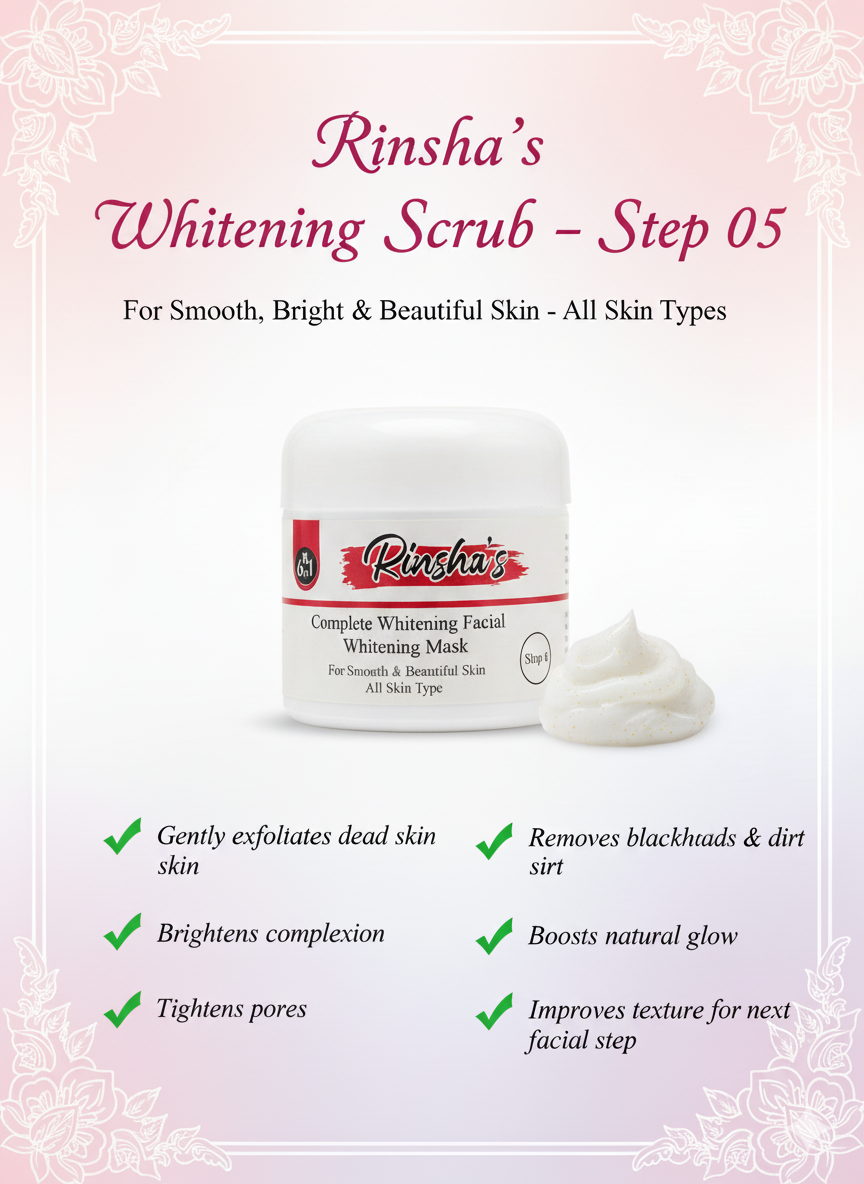 Rinsha’s 6 in 1 Complete Whitening Facial Kit – Vitamin E & Retinol | Family Facial Kit for Glowing & Fair Skin