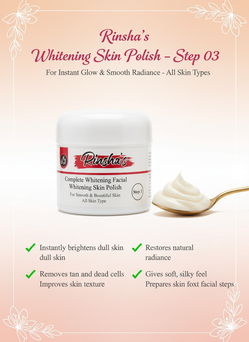 Rinsha’s 6 in 1 Complete Whitening Facial Kit – Vitamin E & Retinol | Family Facial Kit for Glowing & Fair Skin