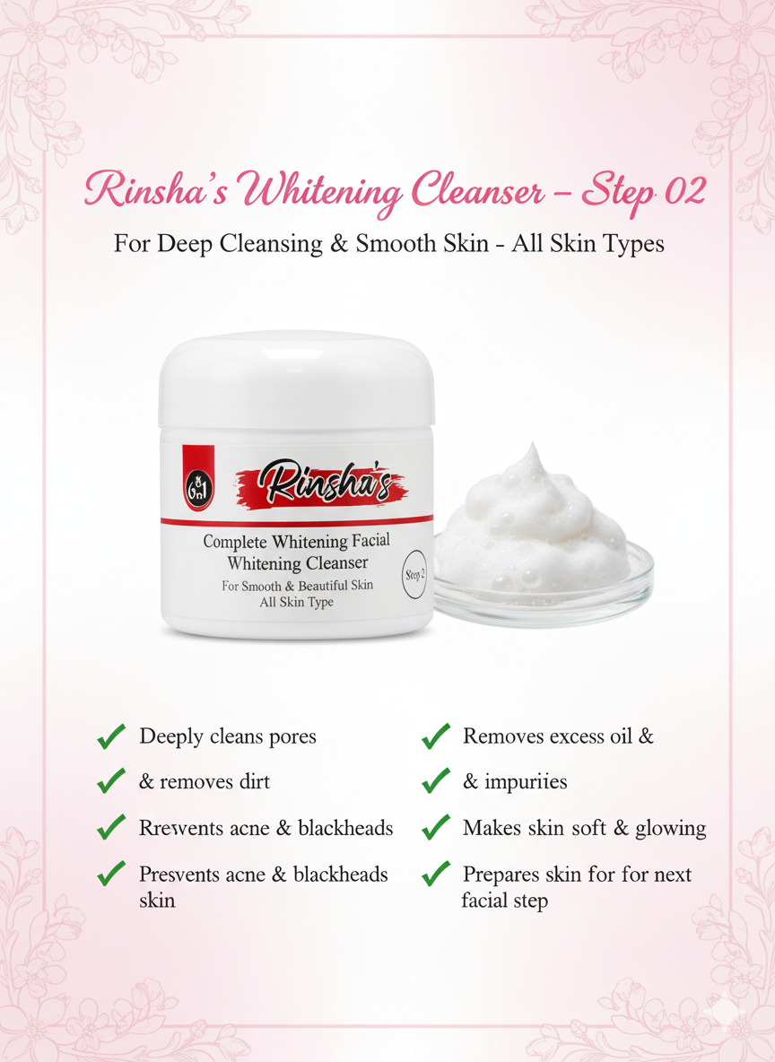 Rinsha’s 6 in 1 Complete Whitening Facial Kit – Vitamin E & Retinol | Family Facial Kit for Glowing & Fair Skin