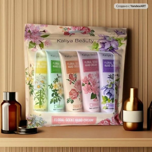 5 Piece Beauty Kaliya Floral Scent Hand Cream With Beautiful Fragrance Rose Type 30g ( 5 piece )