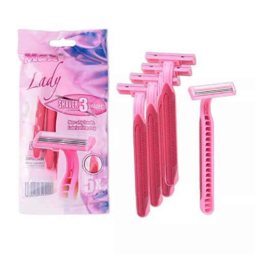 Max Lady Shaver 2 Blades Non Slip Handle Lubricating strip (05 Pcs)