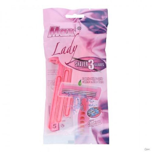 Max Lady Shaver 2 Blades Non Slip Handle Lubricating strip (05 Pcs)