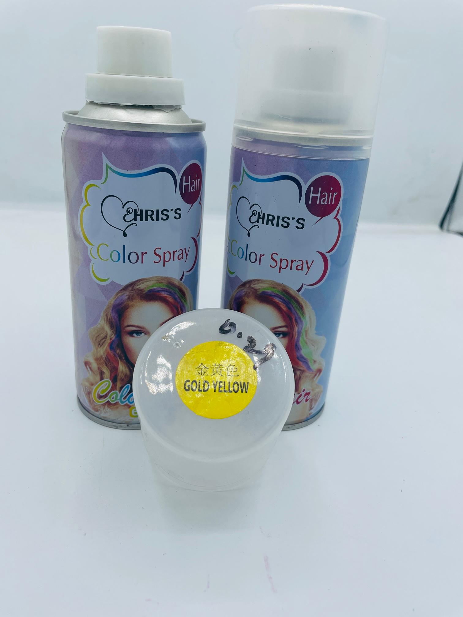 EHRIS'S COLOUR SPRAY COLOUR HAIR GOLD YELLOW  ( 120 ML ) 1 PCS