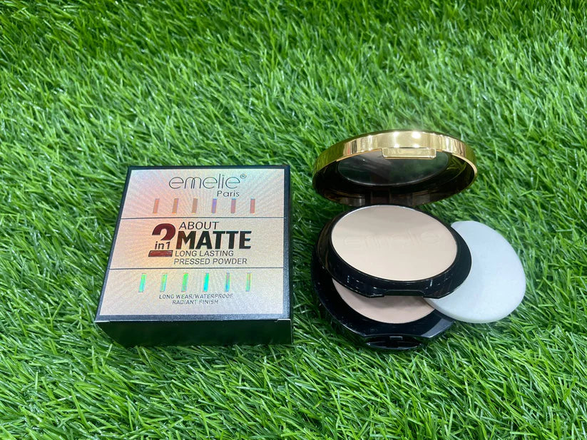 EMELIE 2in1 ABOUT MATTE LONG LASTING PRESSED POWDER