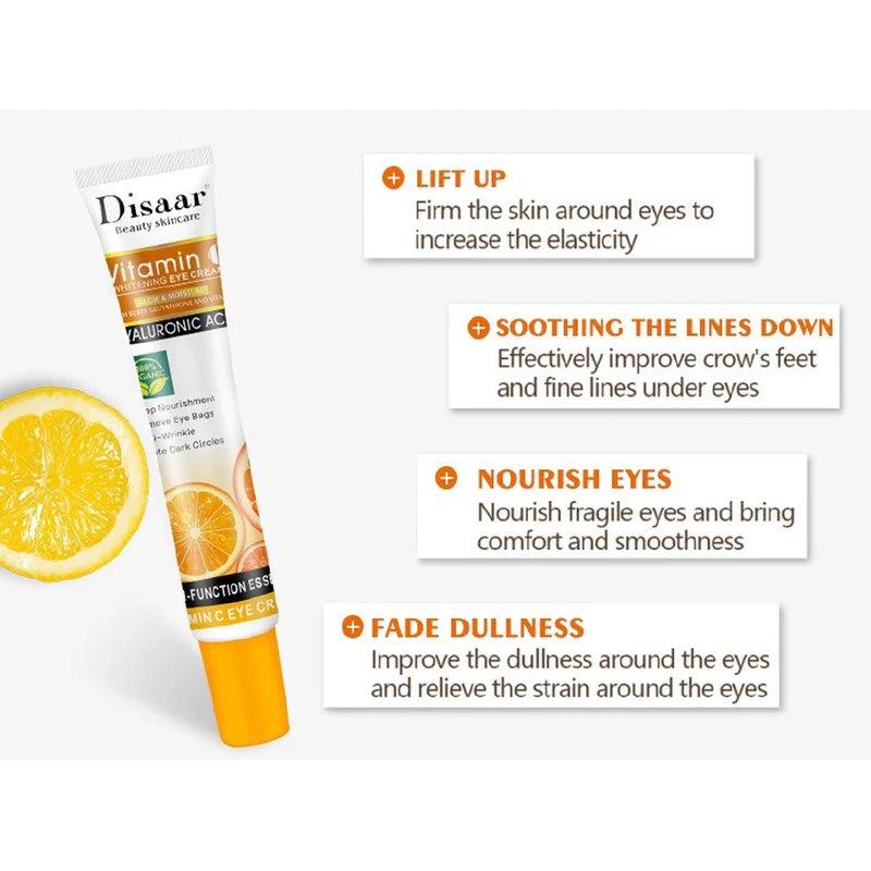 Disaar Vitamin C Whitening Eye Cream with Hyaluronic Acid