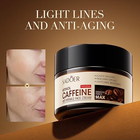 SADOER Hydrating Retinol Caffeine Anti-Wrinkle Cream 50g,Sadoer Retinol Cream,care for skin,anti wrinkle moist