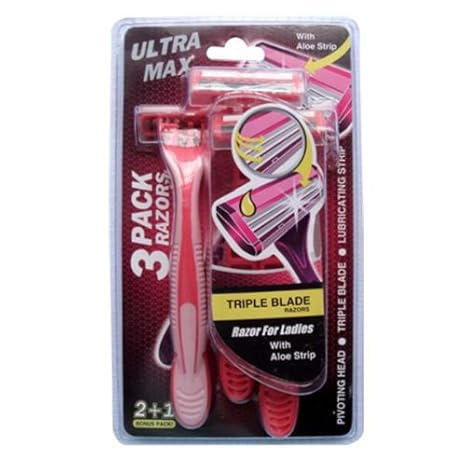 Chirs's Tripple Blade Razors With Aloe Strip For Girls & Women