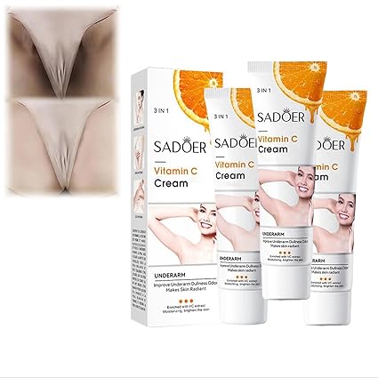 Sadoer Vitamin C Cream 3 in 1, Moisturizing Skincare Underarm Cream, Hyaluronic Acid Body Corrector Cream, Skin Tone Even Cream for Armpit, Neck, Knees, Elbows, Inner Thigh, Private Parts  (private)