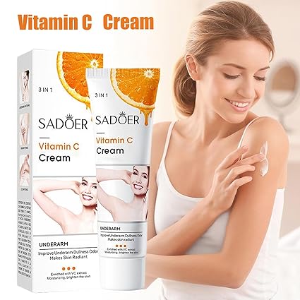 Sadoer Vitamin C Cream 3 in 1, Moisturizing Skincare Underarm Cream, Hyaluronic Acid Body Corrector Cream, Skin Tone Even Cream for Armpit, Neck, Knees, Elbows, Inner Thigh, Private Parts  (private)