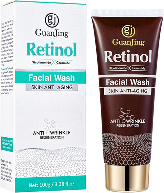 GuanJing Retinol & Nicotinamide Facial Wash - 100g | Triple-Action Formula for Intensive Nourishment, Deep Cleansing, and Anti-Aging Benefits