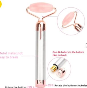 New 2 In 1 Flawless Contour, Flawless Jade Roller, Micro Vibrating Facial Roller And Massager, Automatic Facial Vibrate Face Massager, Electric Pink Rose Quartz Facial Massager, Vibrating Face Body Massage Tool, Skin Care Lift Tightening Women Beauty Bar