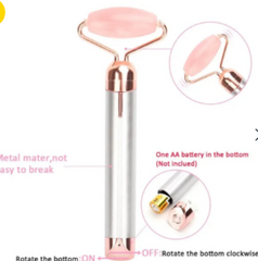 New 2 In 1 Flawless Contour, Flawless Jade Roller, Micro Vibrating Facial Roller And Massager, Automatic Facial Vibrate Face Massager, Electric Pink Rose Quartz Facial Massager, Vibrating Face Body Massage Tool, Skin Care Lift Tightening Women Beauty Bar