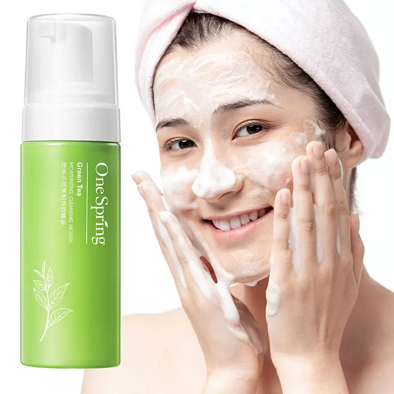 Bioaqua OneSpring Green Tea Water Embellish Clear Deep Cleansing Mousse Refreshing But Not Oily Dirt Cleansing Products