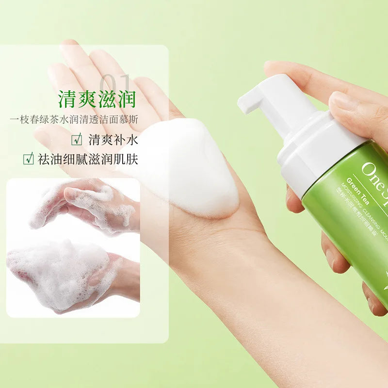 Bioaqua OneSpring Green Tea Water Embellish Clear Deep Cleansing Mousse Refreshing But Not Oily Dirt Cleansing Products