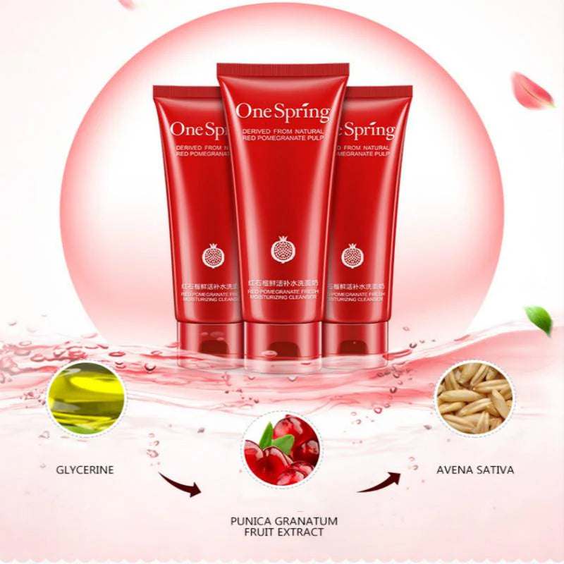 One spring Red Pomegranate Fresh Hydrating Moisturizing Facial Cleanser