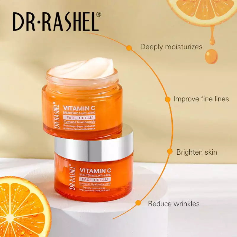 Dr.Rashel Vitamin C Brightening & Anti Aging Face Cream Powered By Hyaluronic Acid