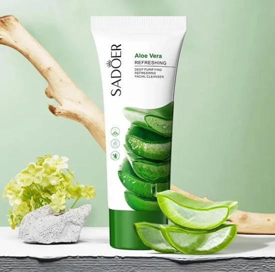 Shrink Pores Aloe Vera Vitamin C Face Wash Deep Cleansing Whitening Facial Cleanser