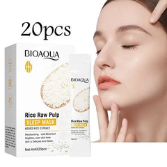 Bioaqua Rice Raw Pulp Moisturizing Brightening Sleeping Mask (4ml X 20pcs)