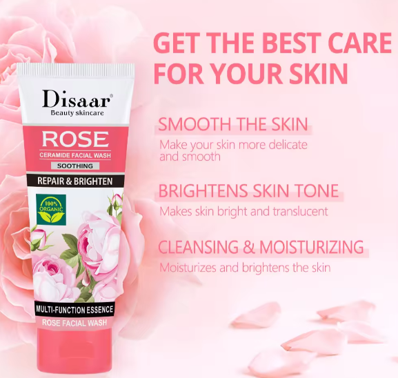 Disaar Factory Rose Ceramide Soothing Simple Facial Wash For Oily Skin Woman Face Wash Anti-acne Repair and Brighten Your Face