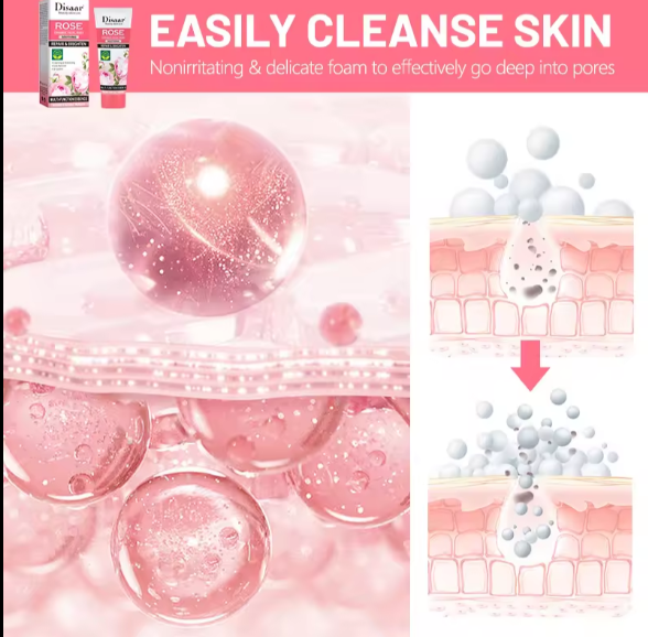 Disaar Factory Rose Ceramide Soothing Simple Facial Wash For Oily Skin Woman Face Wash Anti-acne Repair and Brighten Your Face