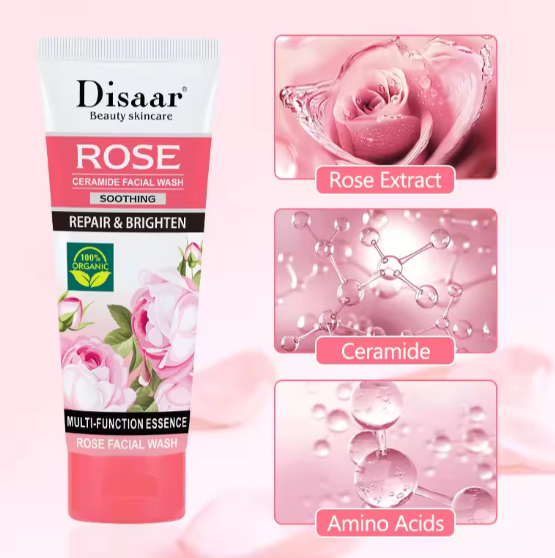 Disaar Factory Rose Ceramide Soothing Simple Facial Wash For Oily Skin Woman Face Wash Anti-acne Repair and Brighten Your Face