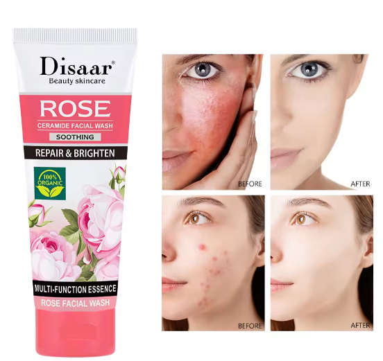 Disaar Factory Rose Ceramide Soothing Simple Facial Wash For Oily Skin Woman Face Wash Anti-acne Repair and Brighten Your Face