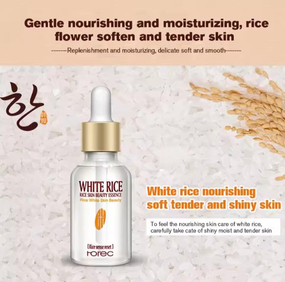 Rice Whitening Serum Face Moisturizing Cream Anti Wrinkle Anti Aging Face Fine Lines Acne Treatment Skin Care 15ml