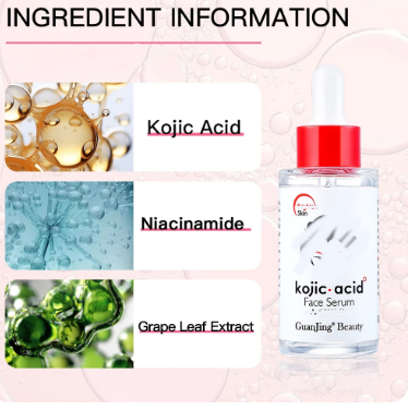 GuanJing Kojic Acid Face Serum 40ml Brighten Moisturizing Essence Skin Care Glycerol Niacinamide Hyaluronic Acid Serum