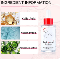 GuanJing Kojic Acid Face Serum 40ml Brighten Moisturizing Essence Skin Care Glycerol Niacinamide Hyaluronic Acid Serum