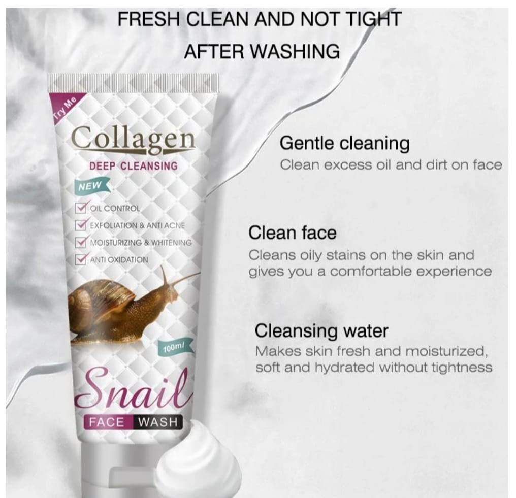 Collagen Deep Cleansing Essence Snail Face Washs 100ml