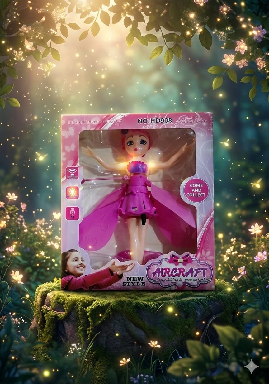 Magic Flying Fairy Princess Doll with Hand Sensor Flying Dancing Doll Toy Flying Fairy with LED Light Girl Best Gift