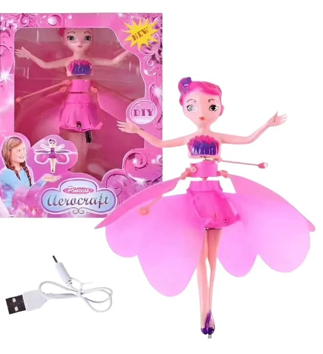 Magic Flying Fairy Princess Doll with Hand Sensor Flying Dancing Doll Toy Flying Fairy with LED Light Girl Best Gift