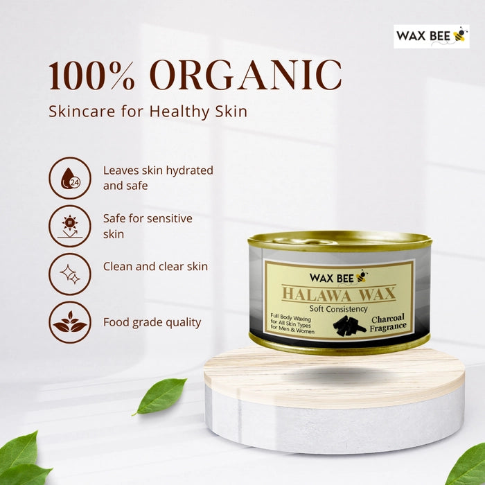 Wax Bee Charcoal Fragrance Organic And Natural Full Body Halawa Wax