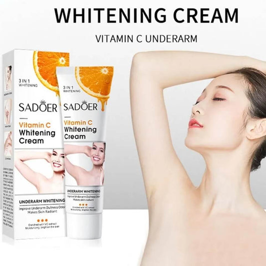 Sadoer Vitamin C Cream 3 in 1, Moisturizing Skincare Underarm Cream, Hyaluronic Acid Body Corrector Cream, Skin Tone Even Cream for Armpit, Neck, Knees, Elbows, Inner Thigh, Private Parts  (private)