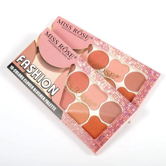 Miss Rose 10-Colors Clover Blusher Palette Professional makeup