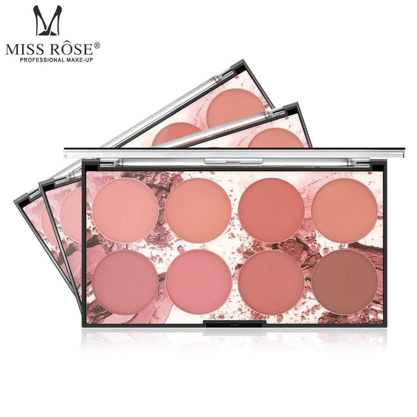 8 Color MISS ROSE Blush Palette