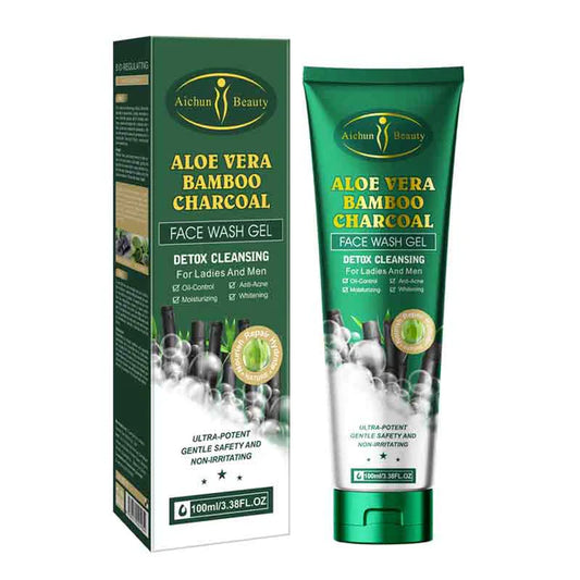 Aichun Beauty Face Wash Gel Aloe Vera Bamboo Charcoal 100Ml